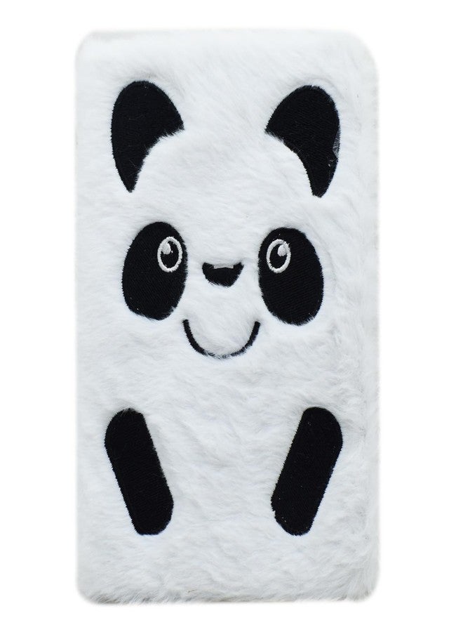 Asera 1 Pc Fur Plush Diary for Kids (21 * 15 cms) / Birthday Return Gifts for Kids, 144 Ruled Pages (Panda) - Image 1